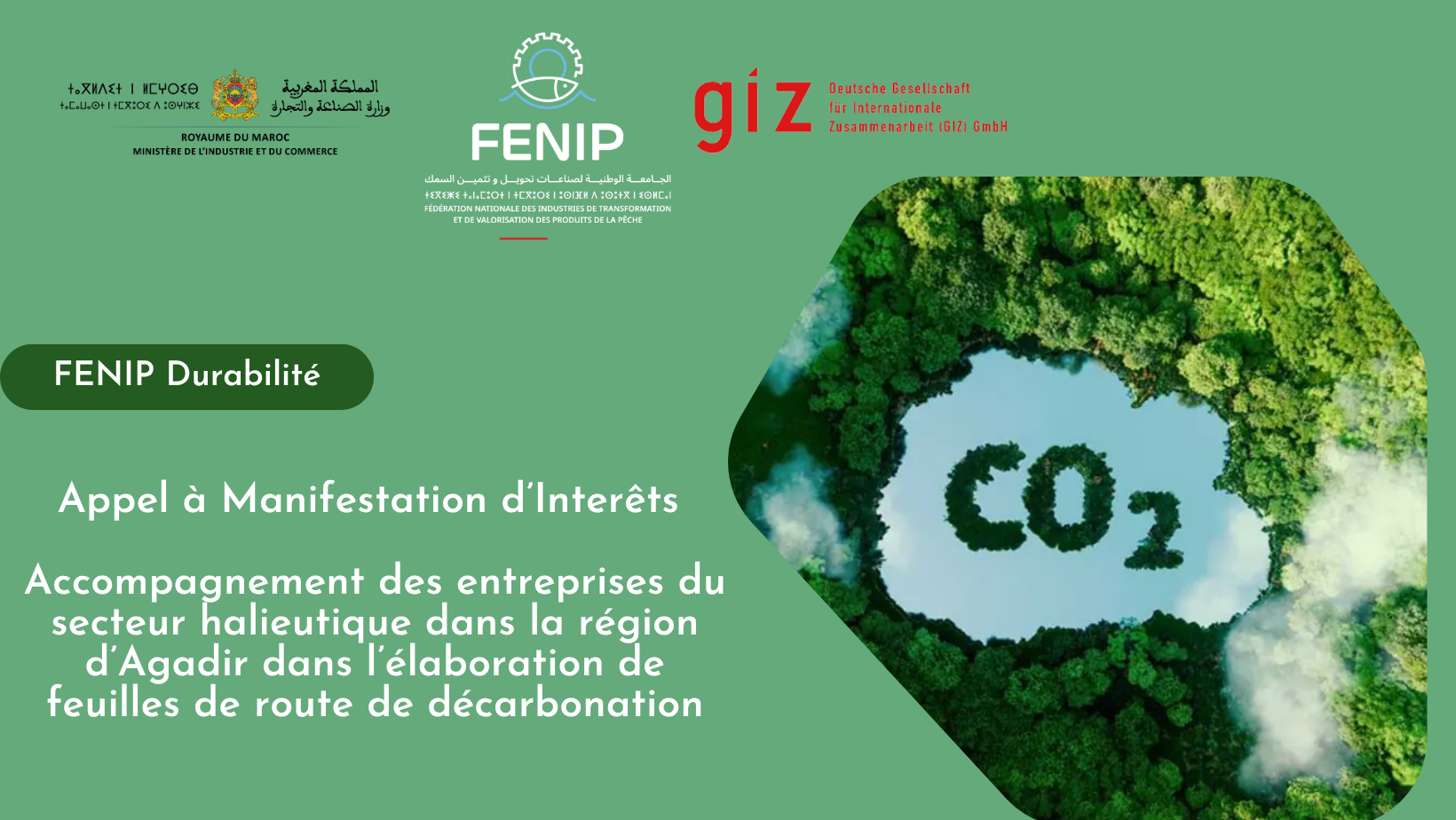 Appel à Manifestation d’Intérêt (AMI) : Accompagnement des entreprises du secteur halieutique dans la région d’Agadir dans l’élaboration de feuilles de route de décarbonation